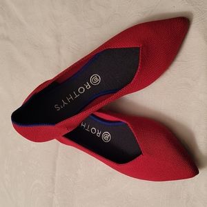 Rothy's chili red pointed toe flats W10